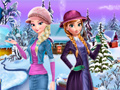 თამაშის Elsa and Anna Winter Dress Up