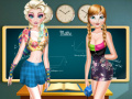 თამაშის Elsa And Anna Highschool Fashion