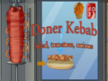 თამაშის Doner Kebab Salad, Tomatoes, Onions