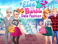 თამაშის Elsa and Barbie Date Fashion