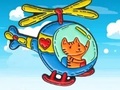 თამაშის Coloring Book: Cat Driving Helicopter