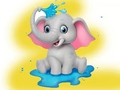 თამაშის Coloring Book: Elephant Spraying Water