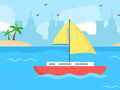 თამაშის Coloring Book: Boat On Sea