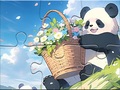 თამაშის Jigsaw Puzzle: Basket Flower Panda