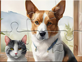 თამაშის Jigsaw Puzzle: Oil Painting Dog And Cat