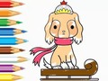 თამაშის Coloring Book: Dog-Riding-Sled