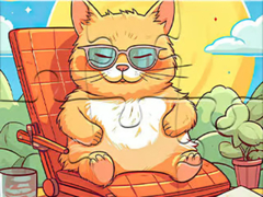 თამაშის Jigsaw Puzzle: Enjoying Cat