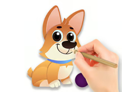 თამაშის Coloring Book: Dog With Toy