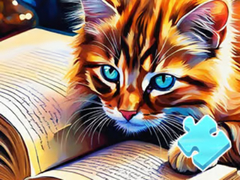 თამაშის Jigsaw Puzzle: Cat Reading