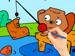თამაშის Coloring Book: Fishing Squirrel