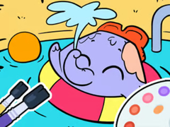 თამაშის Coloring Book: Elephant Swim