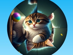 თამაშის Round Jigsaw Puzzle Collect Pictures with Cute Kittens