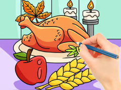 თამაშის Coloring Book: Thanksgiving Turkey Meal