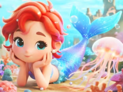 თამაშის Jigsaw Puzzle: Chibi Mermaid Marshmallow Jellyfish