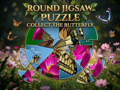 თამაშის Round Jigsaw Puzzle - Collect the Butterfly